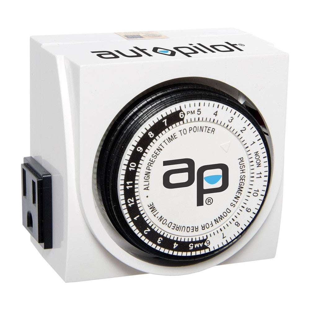 AP Dual - Outlet Analog Timer, 1875W, 15A, 15Mins On/Off, 24Hr - Black Label Supply llc
