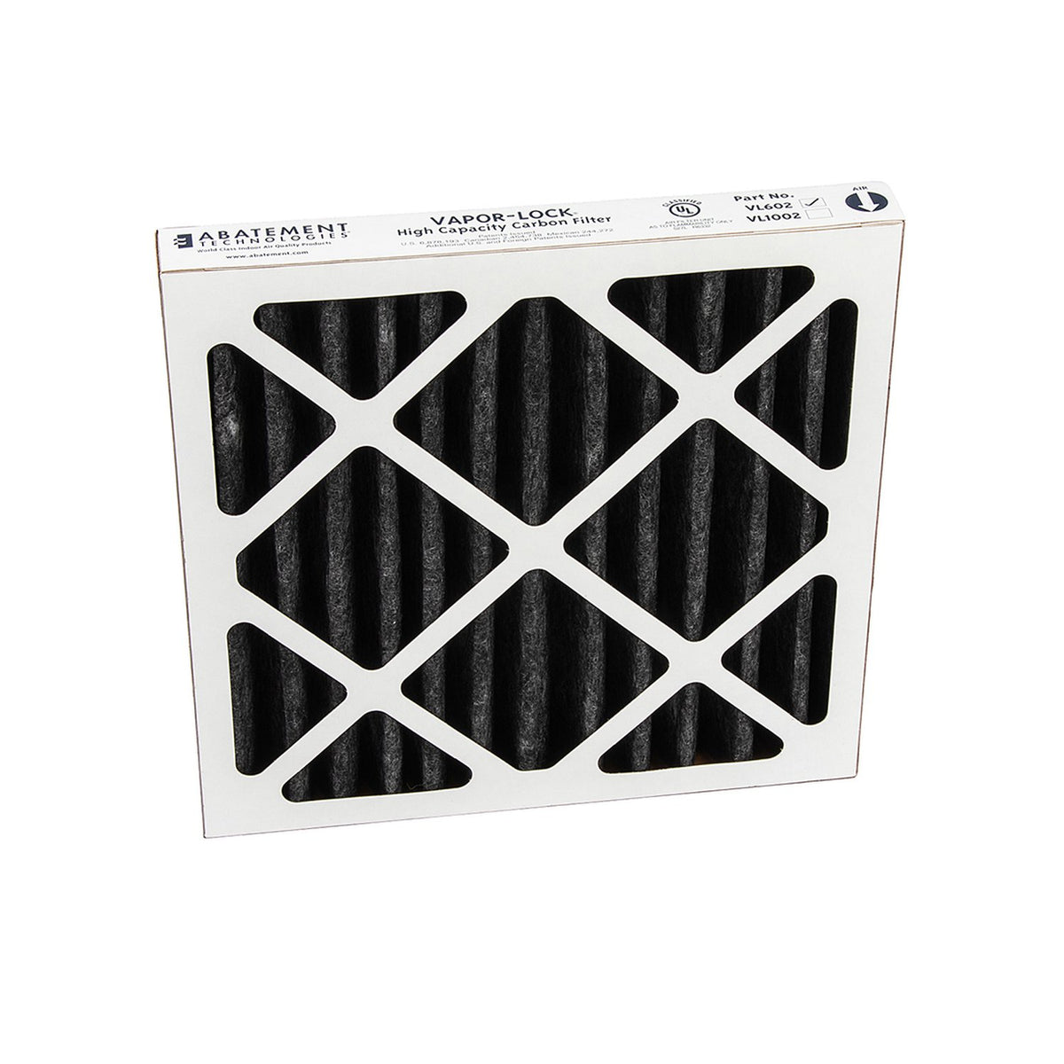 Abatement VAPOR-LOCK VL602 pleated carbon filter - front view