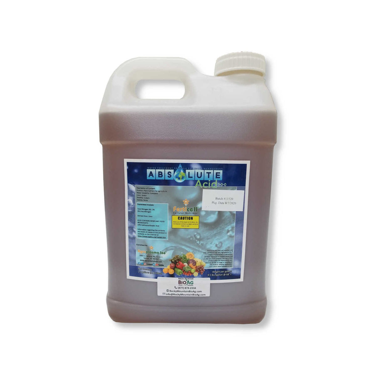 Ferticell Absolute Acid 1-0-0 soil and water conditioner - 2.5 gal jug