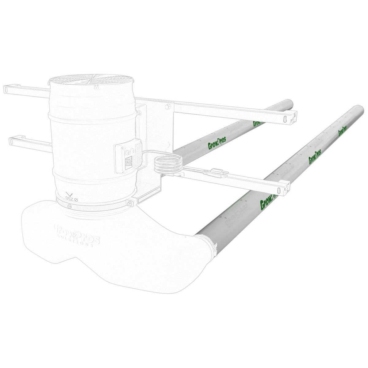 GrowPros Solutions ACS tube 4 in polyester air sock - tube on white