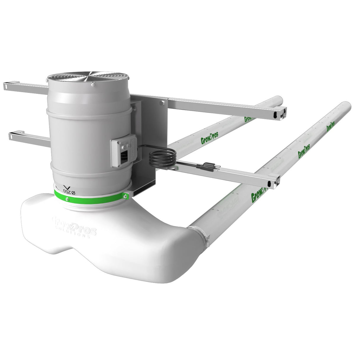 GrowPros Solutions Quetzalcoatl ACS air circulation system - main unit on white