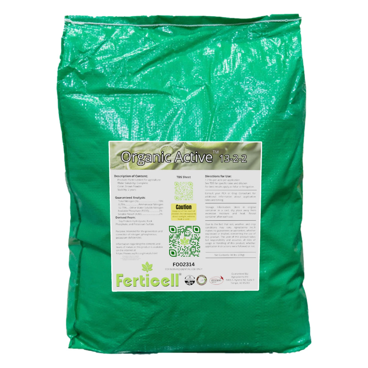 Organic Active 13-2-2 bag