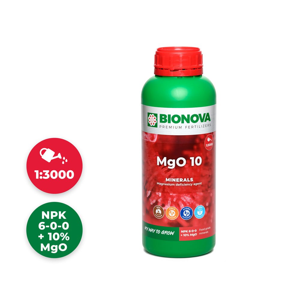 Bionova MgO 10 magnesium mineral additive - 1 L bottle, front view