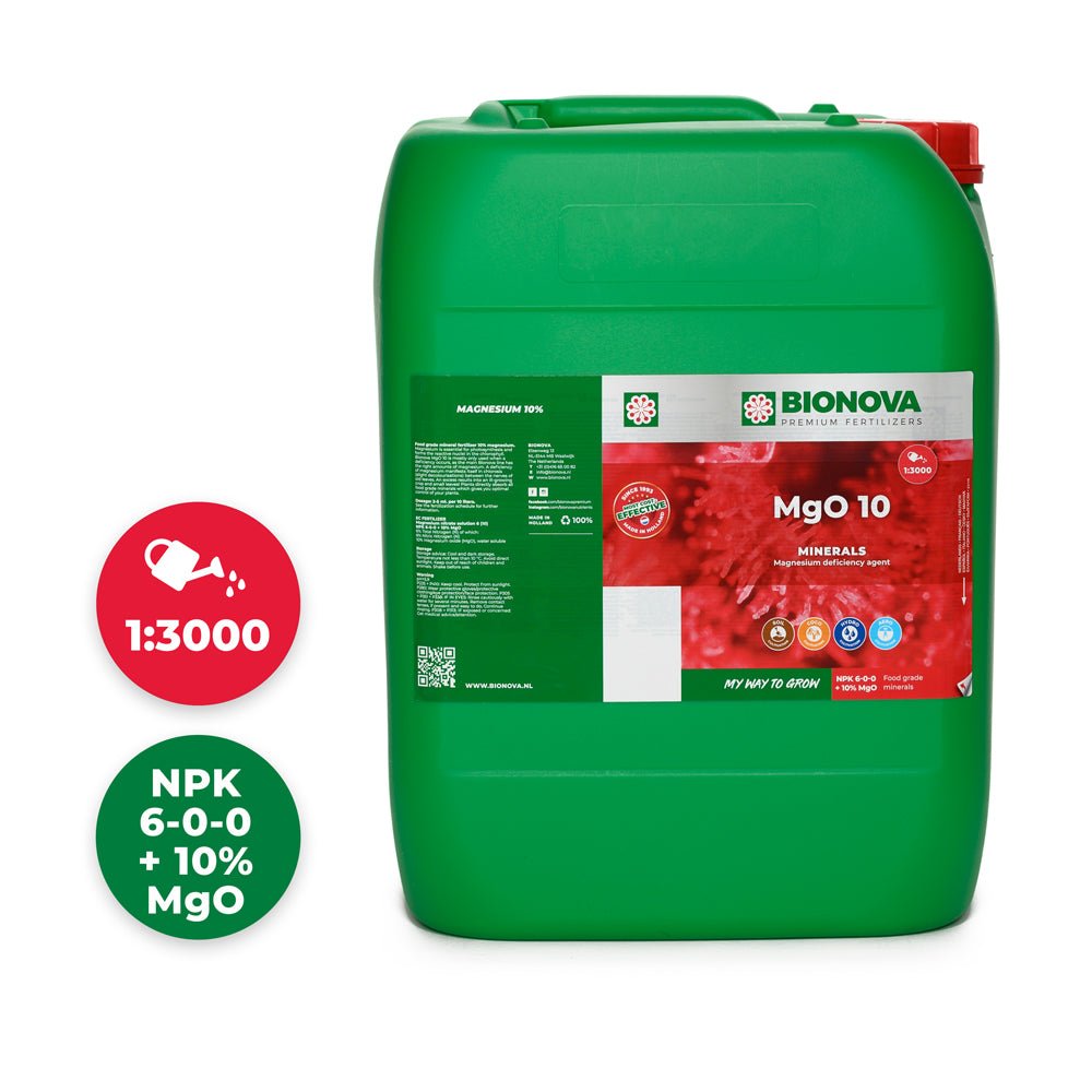 Bionova MgO 10 magnesium mineral additive - 20 L jerrycan, front view