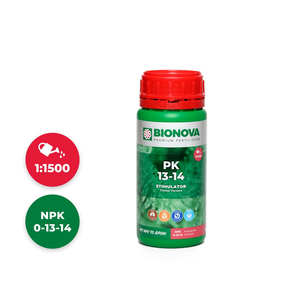 Bionova PK 13-14 bloom stimulator - 250 mL bottle, front view
