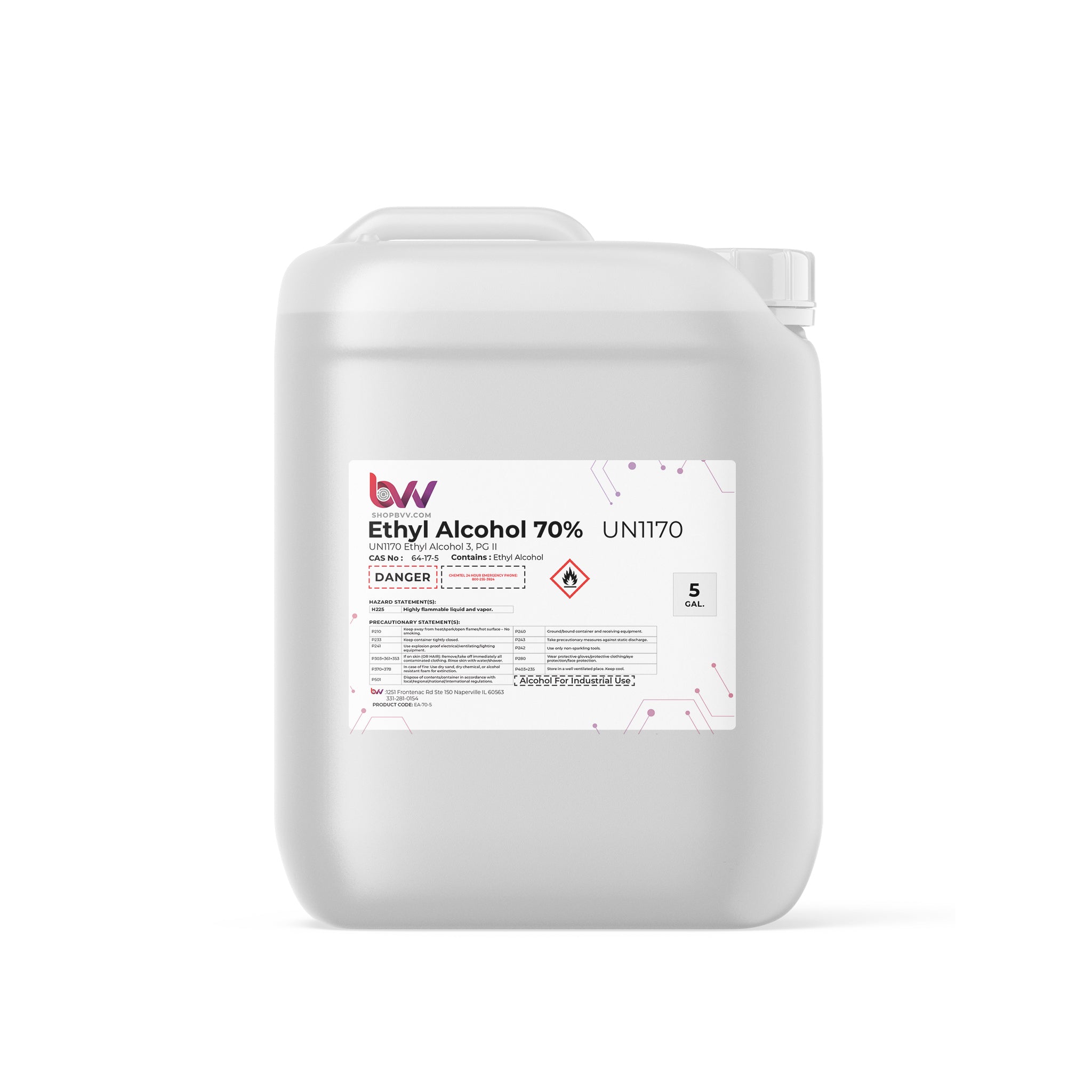 BVV™ Ethyl Alcohol 70% - USP 140 Proof - Black Label Supply llc