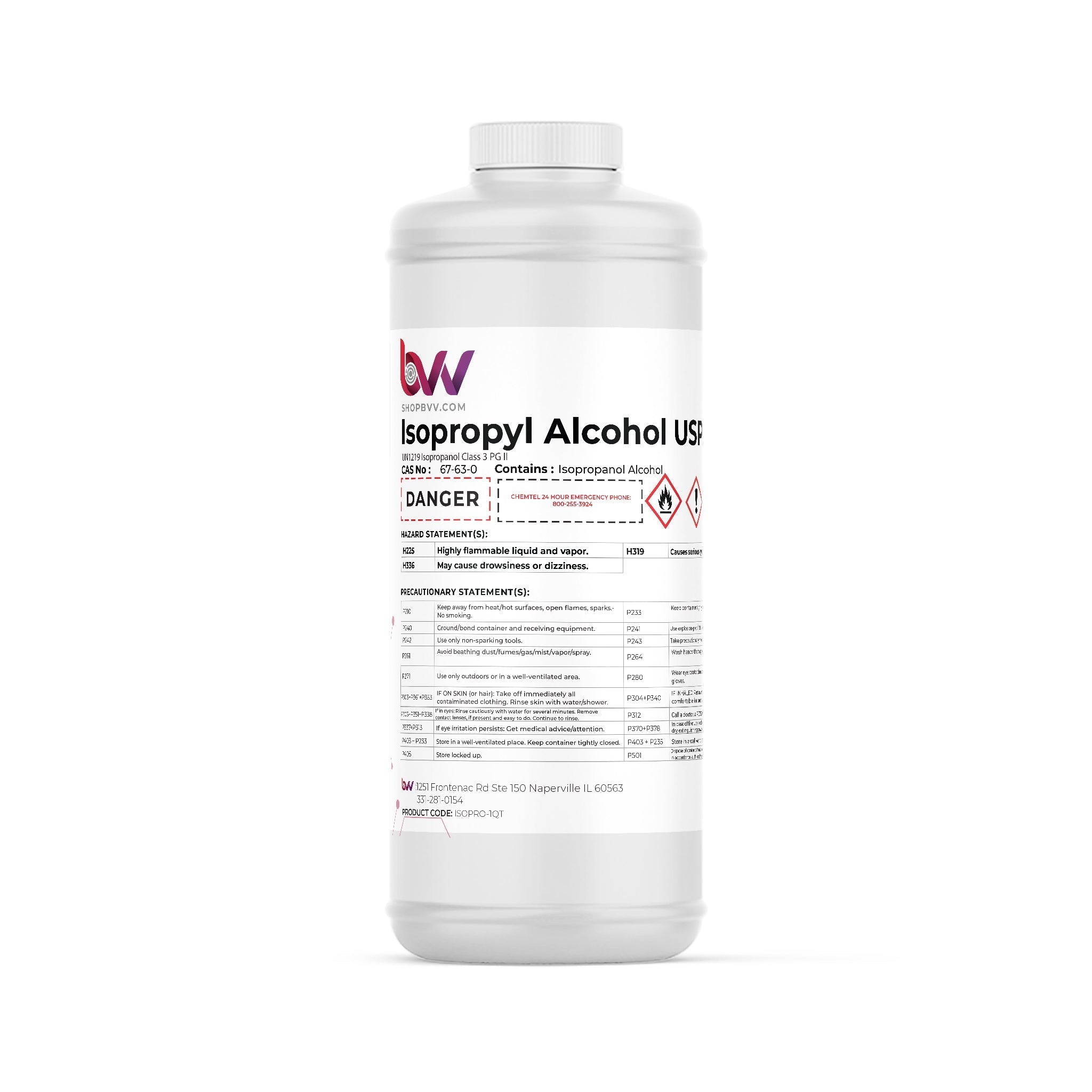 BVV™ High Purity Isopropyl Alcohol 99% USP (IPA) - Black Label Supply llc
