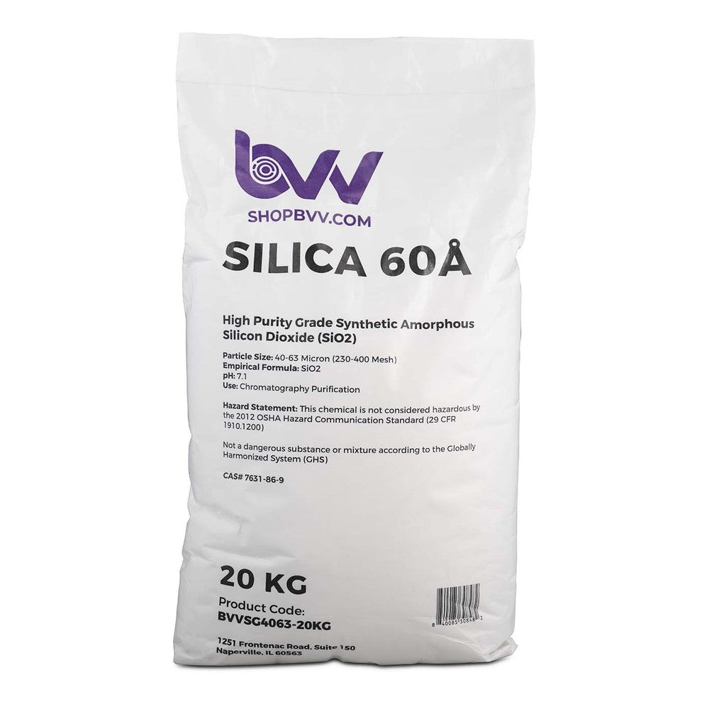 BVV™ 60A Silica Gel 40 - 63 Micron High Purity Extraction CRC Grade SiO2 - Black Label Supply llc