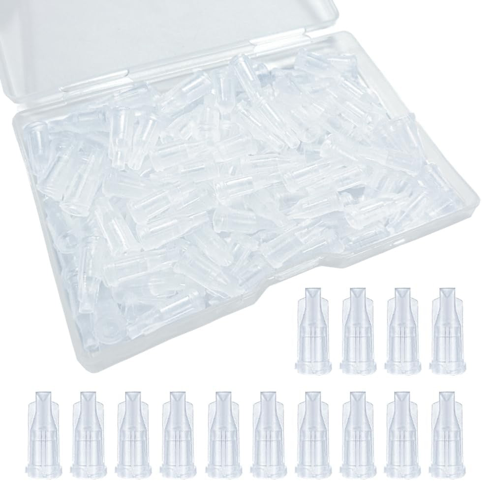 Luer Lock Syringe Caps for Luer Slip Lock Tip Leak-Free Dispensing – Clear (Pack of 100) – General Lab Supplies