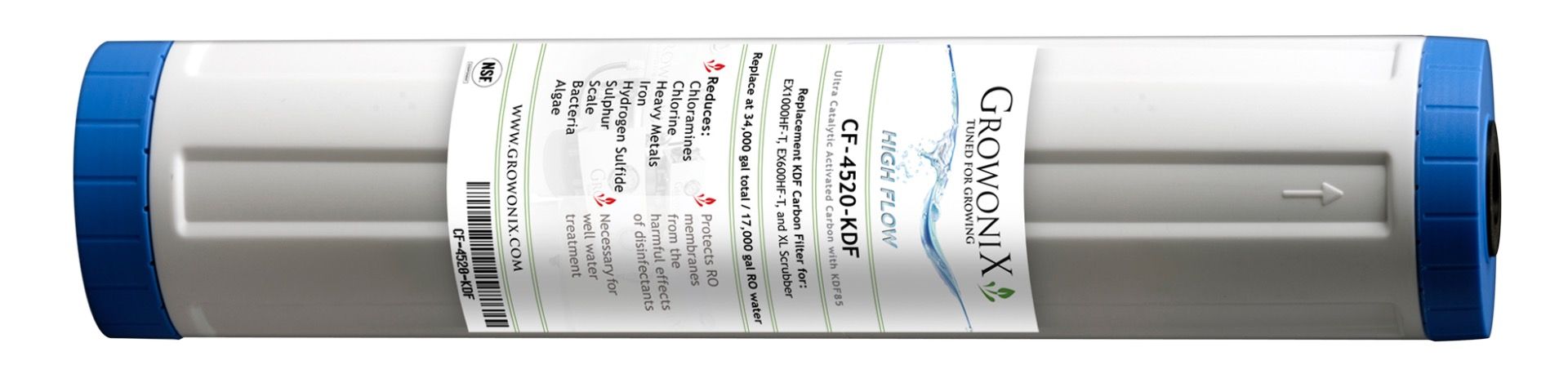 GrowoniX - CF-4520 KDF85/Catalytic Carbon Filter 4.5 in x 20 in