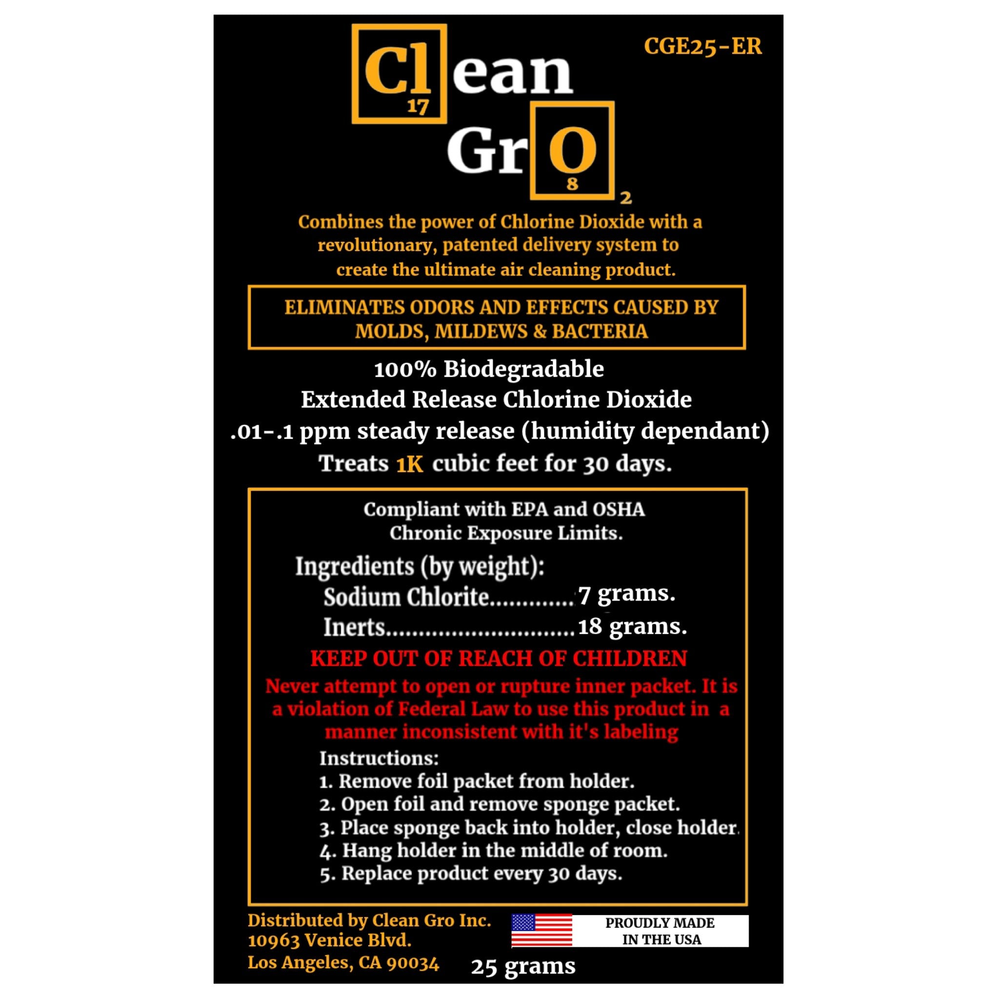 CleanGro Fast Release Chlorine Dioxide Sachets – Black Label Supply llc