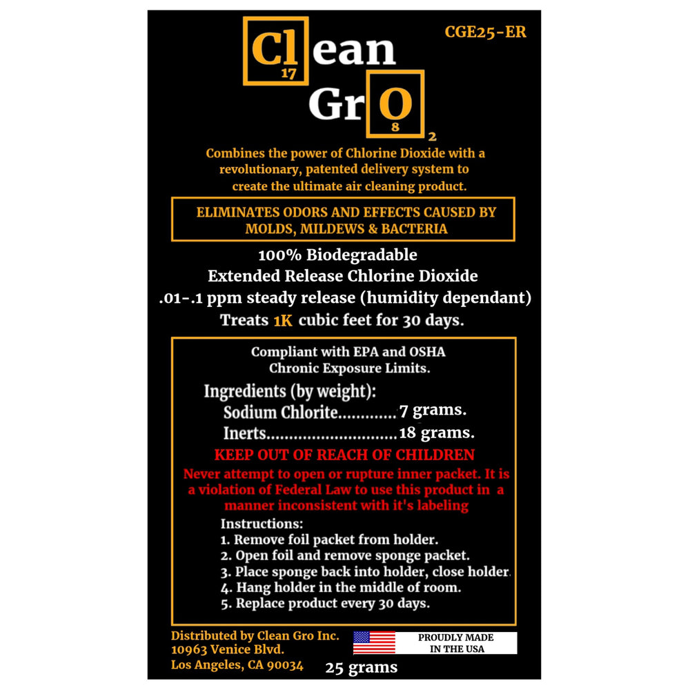 Clo2 Micro Clean CleanGro - Slow Release Chlorine Dioxide Sachets | BLACK LABEL
