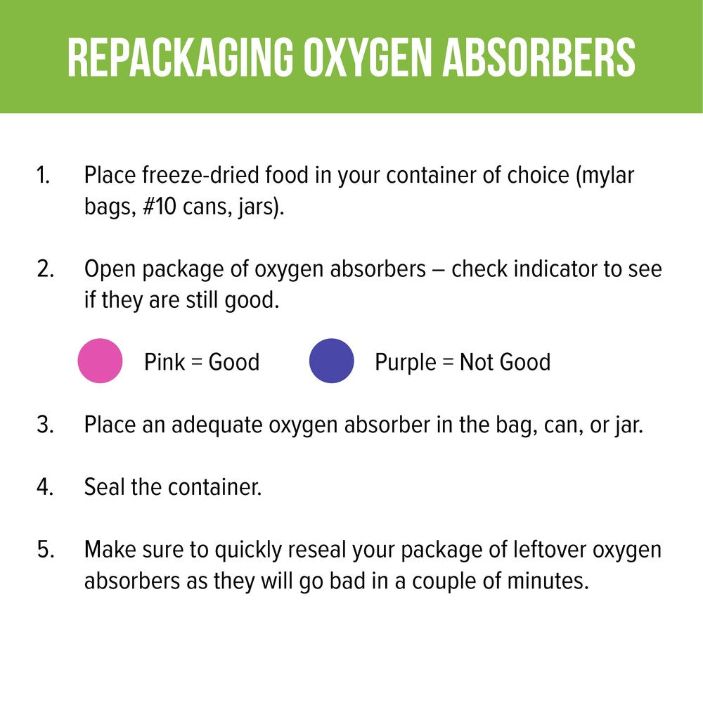 HARVEST RIGHT - OXYGEN ABSORBERS 50 PACK (MUST ORDER IN CASE QTY OF 6) – Storage Bags