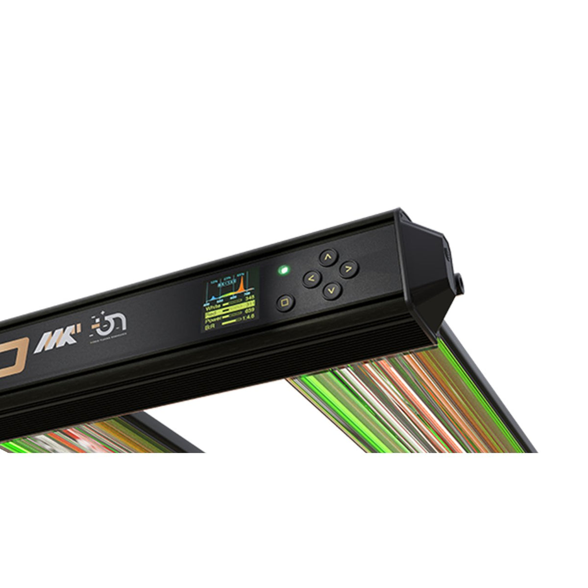 Dimlux Xtreme Series MKII ION LED fixture - built-in color display and control buttons closeup