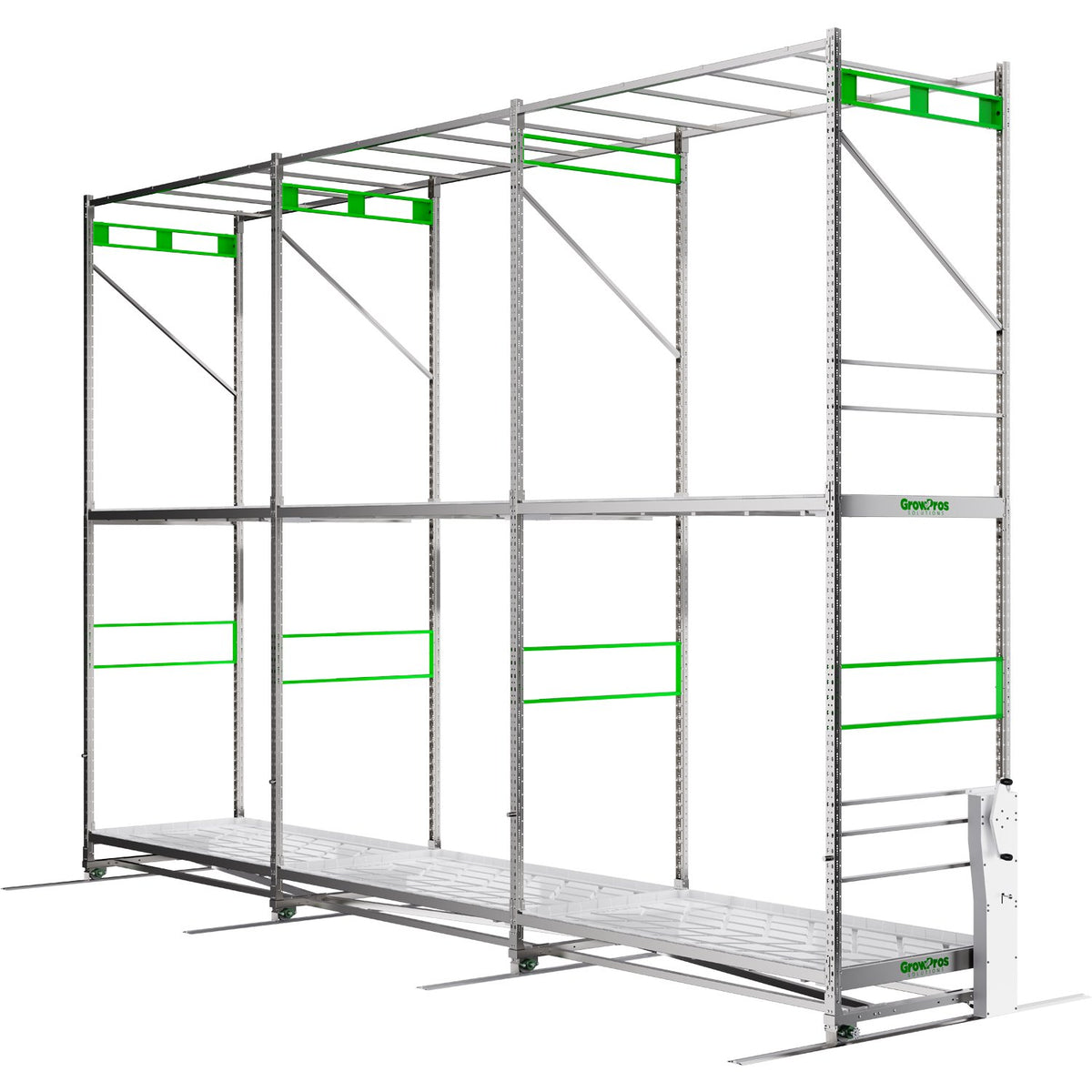 GrowPros Solutions The Ark double tier rolling rack - full rack view