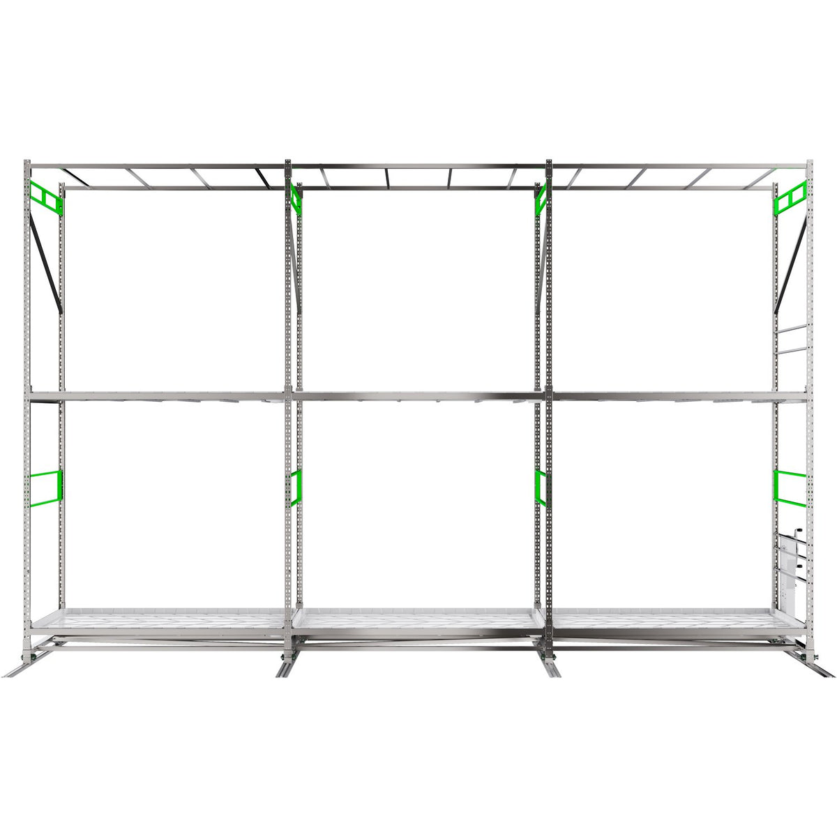 GrowPros Solutions The Ark double tier rolling rack - tray and frame view