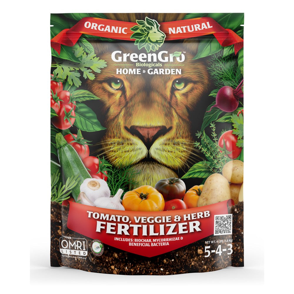 GreenGro Biologicals 10lb Home & Garden Tomato, Veggie & Herb Fertilizer – Granular