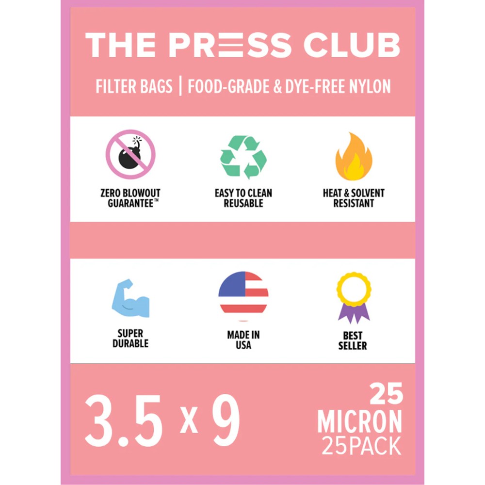 THE PRESS CLUB 3.5" x 9" ROSIN BAGS – Rosin Bag