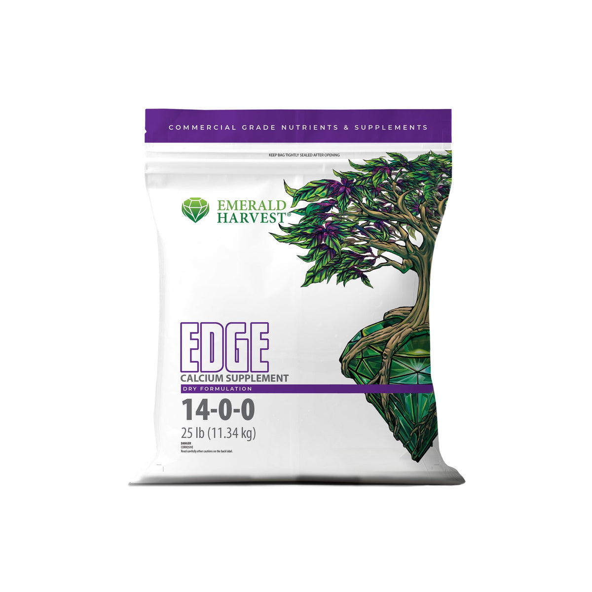 Emerald Harvest Edge Calcium Supplement Dry Formulation 14-0-0 - 25 lb bag front