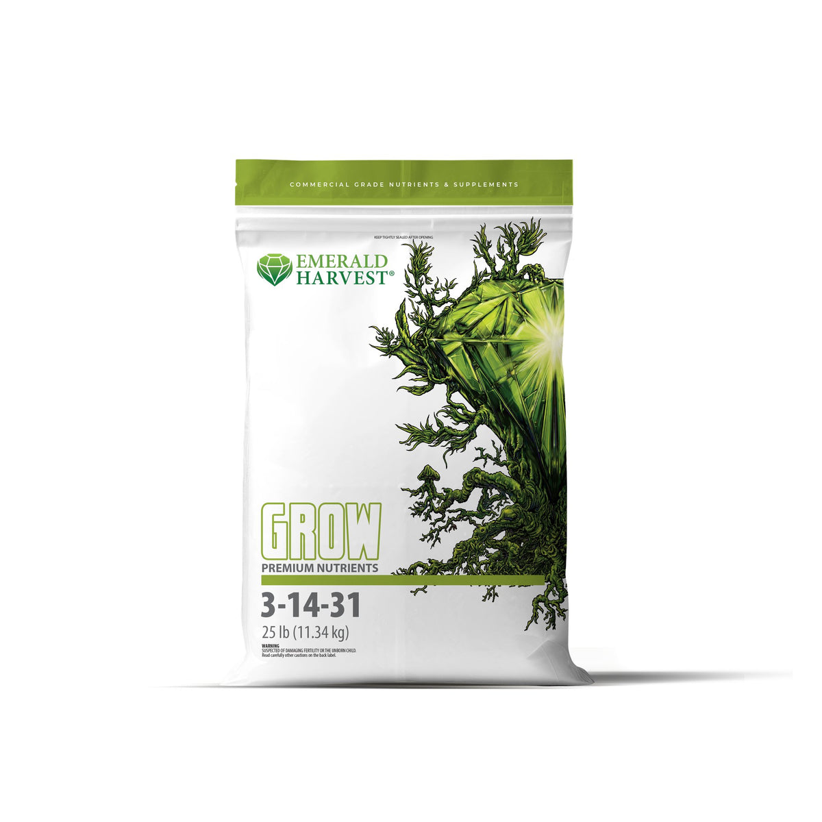Emerald Harvest Grow Dry Formulation 3-14-31 - 25 lb bag front
