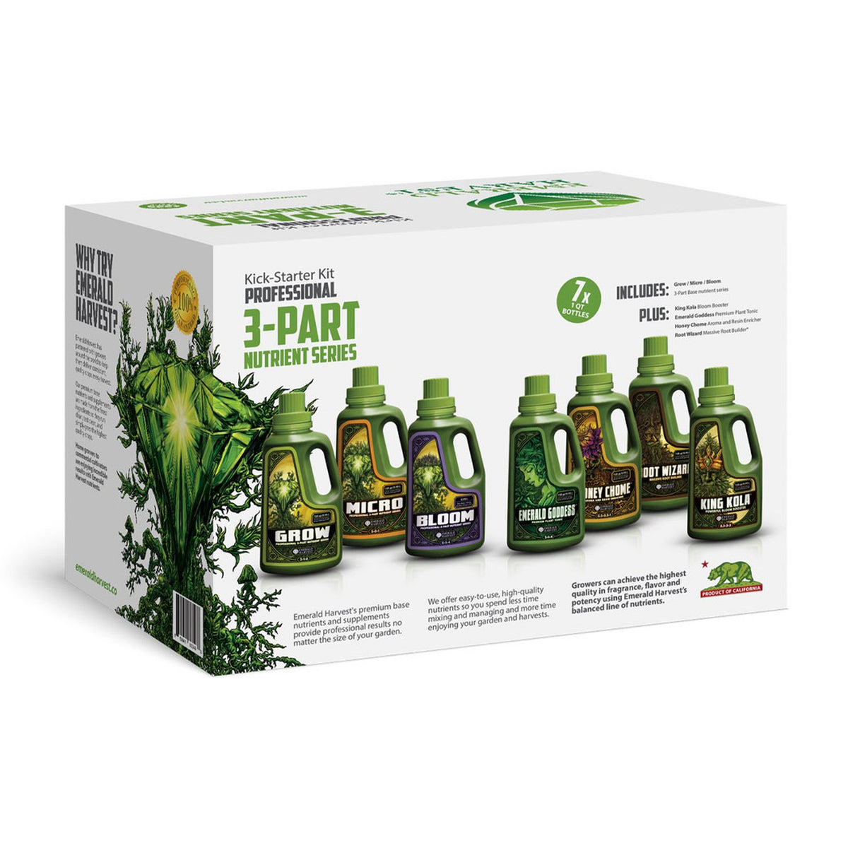 Emerald Harvest 3-part Kick-Starter Kit with quart bottles
