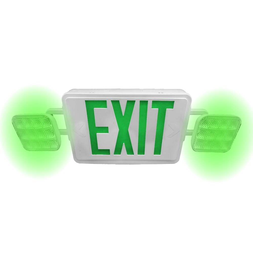 GrowPros Solutions GPS-EMGN-EXIT green exit sign combo - dual head detail