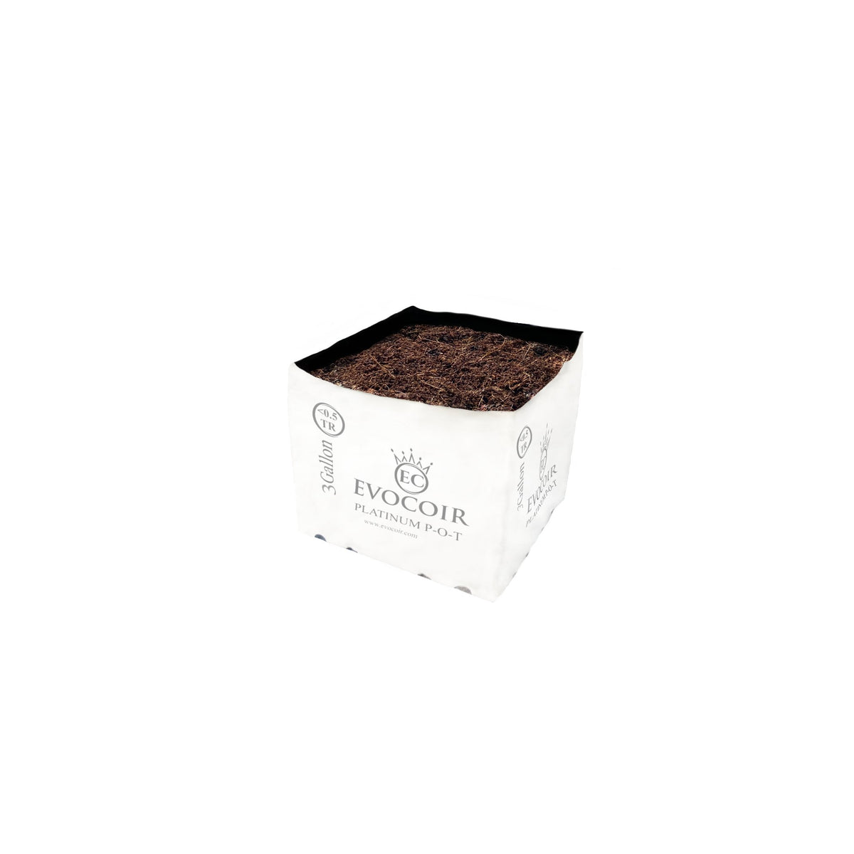 Evocoir Platinum P-O-T 70/30 coco open top bag - 3 gallon, expanded and planted