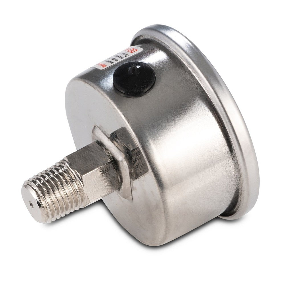 Glycerin Filled Compound Gauge with 1/4" NPT Back Mount - ( - 30) - 0 - 250 PSI. - Black Label Supply llc