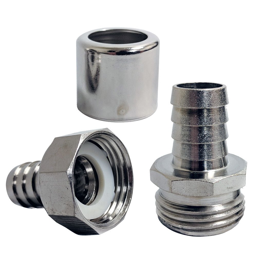 Dramm hose fitting and ferrule set for ColorStorm hose
