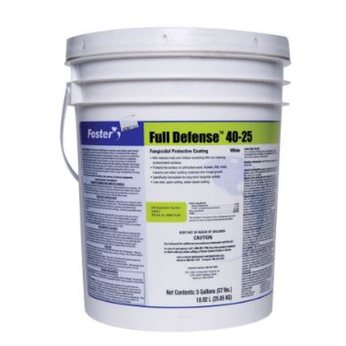 Foster Full Defense 40-25 fungicidal protective coating 5 gallon pail - front label