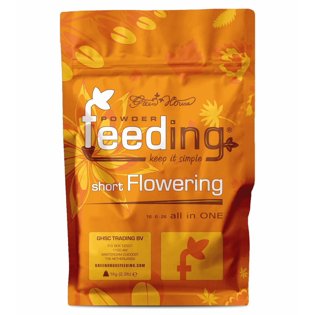 Green House Feeding Mineral Line Short Flowering 16-6-26 mineral powder - 1 kg bag front