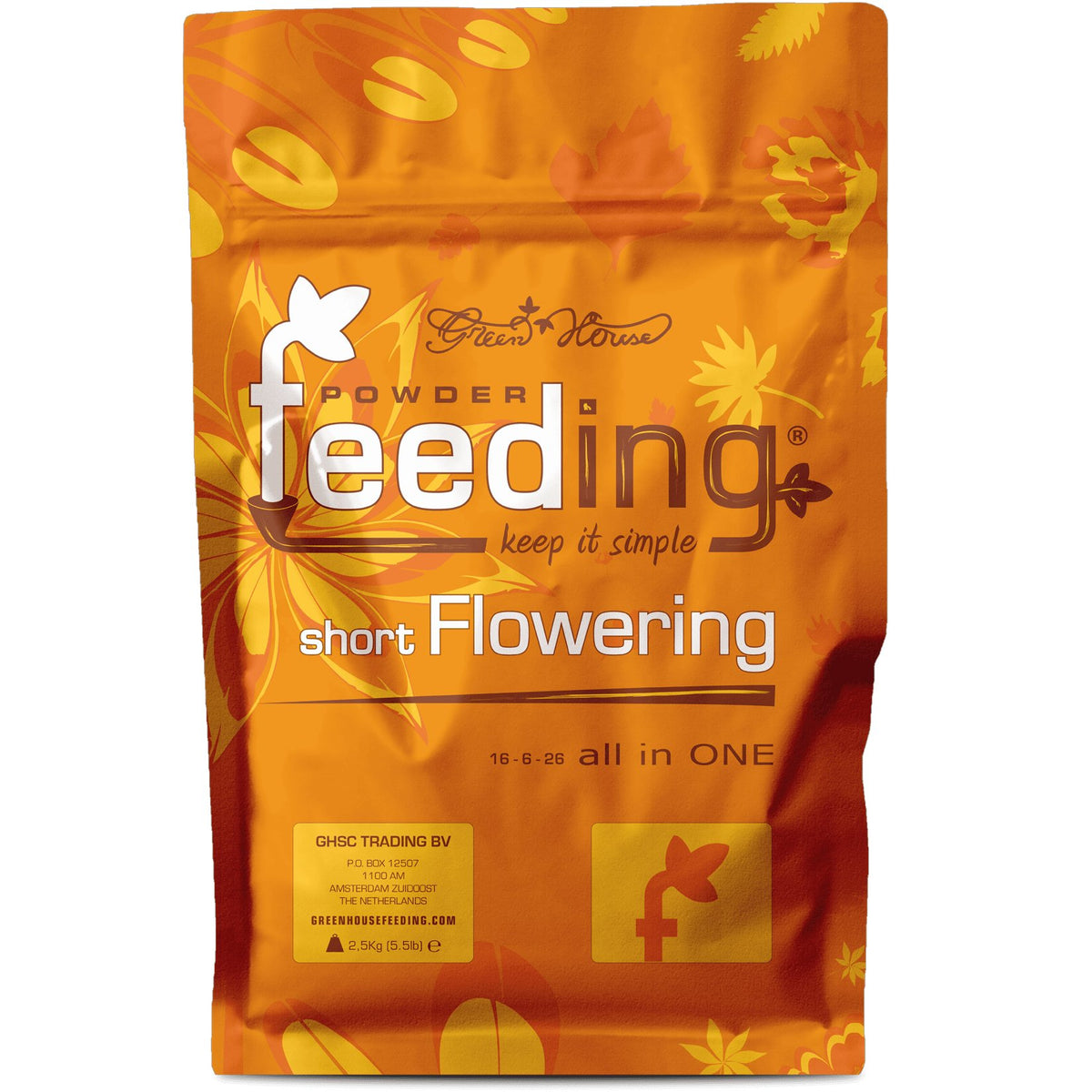 Green House Feeding Mineral Line Short Flowering 16-6-26 mineral powder - 2.5 kg bag front
