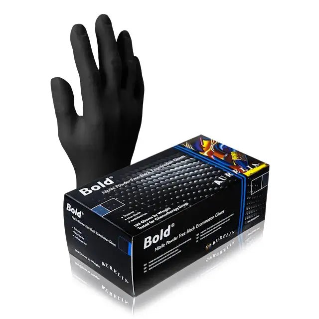 Gloves Bold® Nitrile 5 mil Black 100/box - Black Label Supply llc