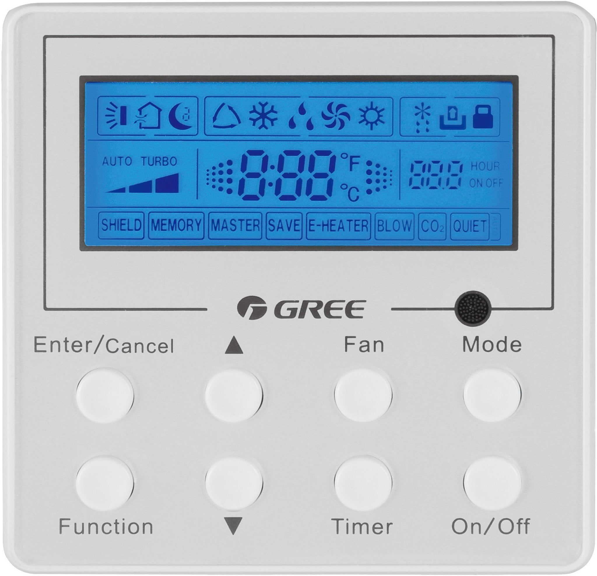 GREE XE71 Wired Controller with Backlight - Black Label Supply llc