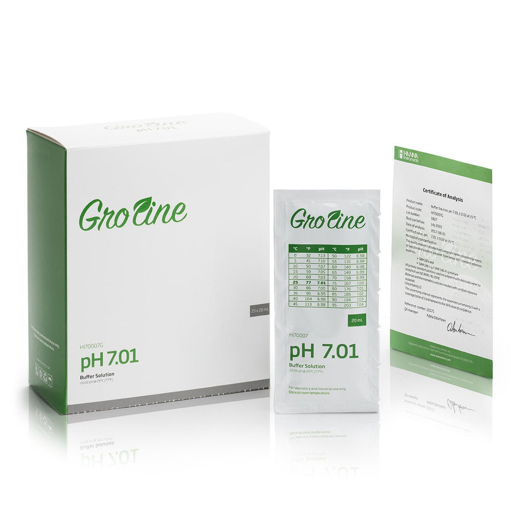 Hanna - GroLine pH 7.01 Buffer Sachets, 20 mL (25 | BLACK LABEL