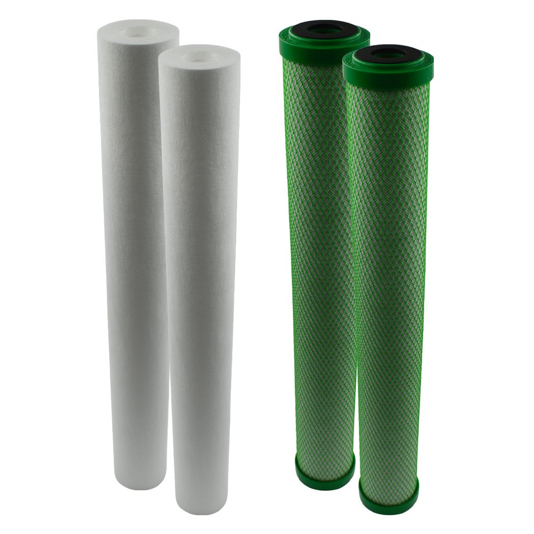 GrowMax Water replacement filter kit compatible with HydroLogic TALLBoy - 2 sediment, 2 carbon block