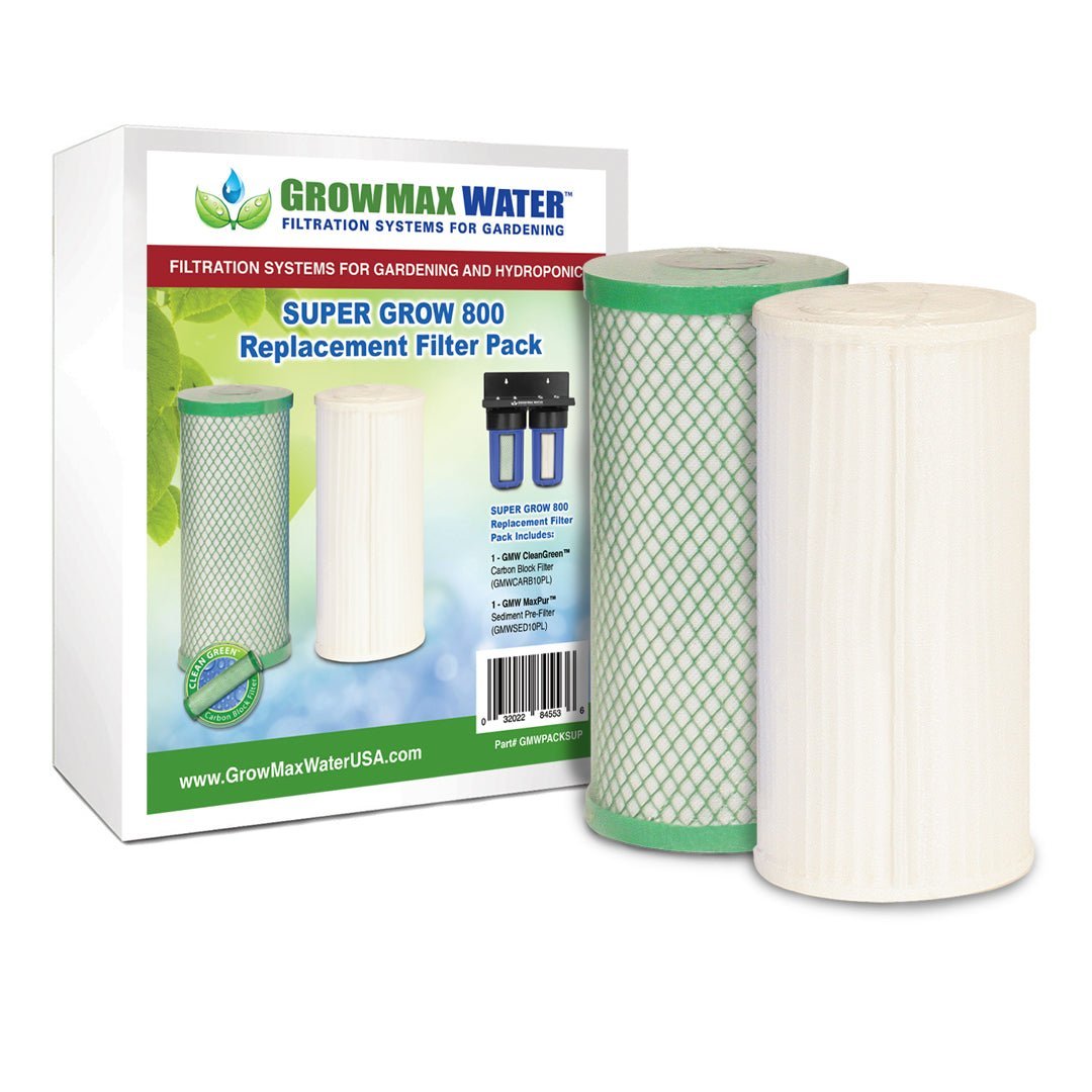 GrowMax Water Super Grow 800 replacement filter pack - carbon block and pleated sediment filter
