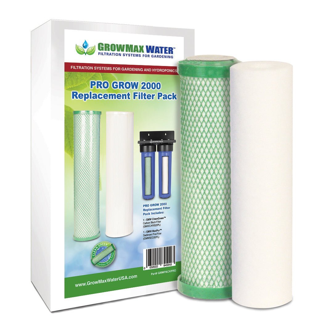 GrowMax Water Pro Grow 2000 replacement filter pack - carbon block and pleated sediment filter