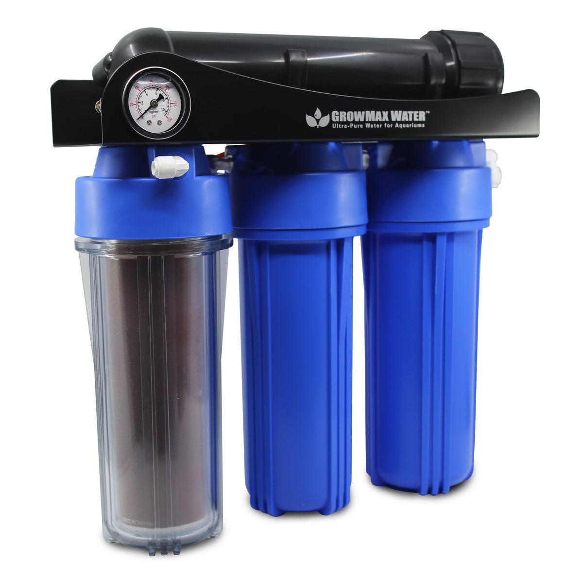 GrowMax Water EC Eliminator RO plus DI system 150 GPD - front view with DI stage