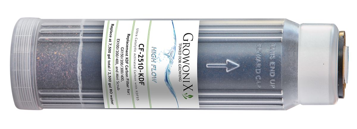 GrowoniX - CF-2510-KDF Premium KDF85/Replacement Catalytic Carbon Filter 2.5 in x 9.75 in