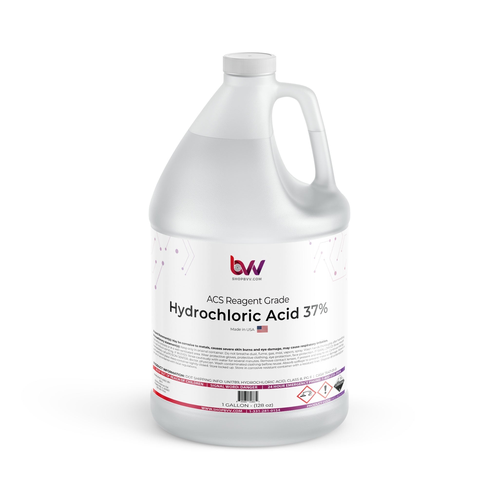 Hydrochloric Acid 37% ACS Reagent Grade (HCL) - Black Label Supply llc