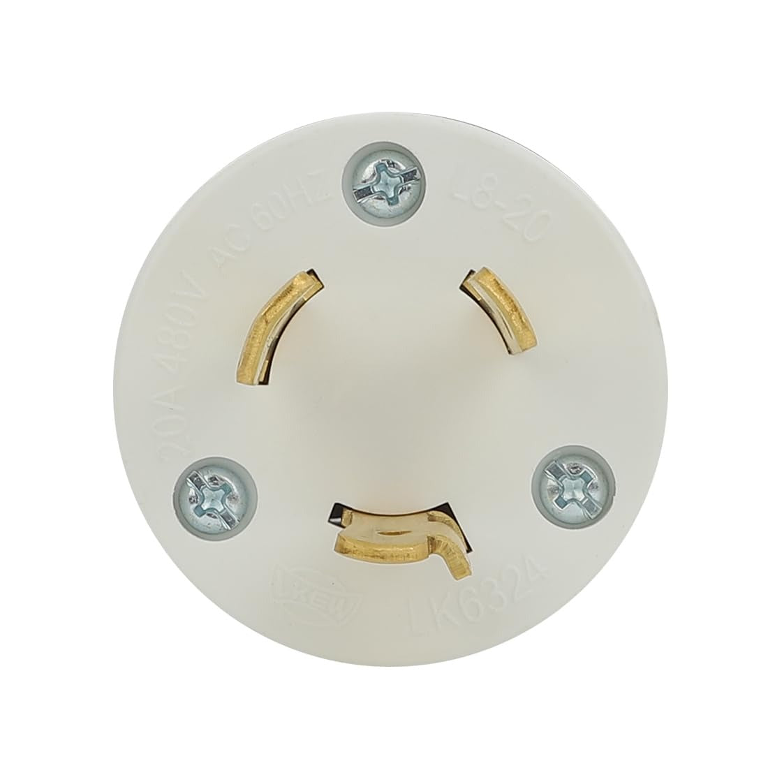 Nema L8-20P 20 Amp 480 Volt Connector, L8-20 Locking Power Cord Connector , Locking Plug, Industrial Grade DIY Twist-Lock Cord Male Plug