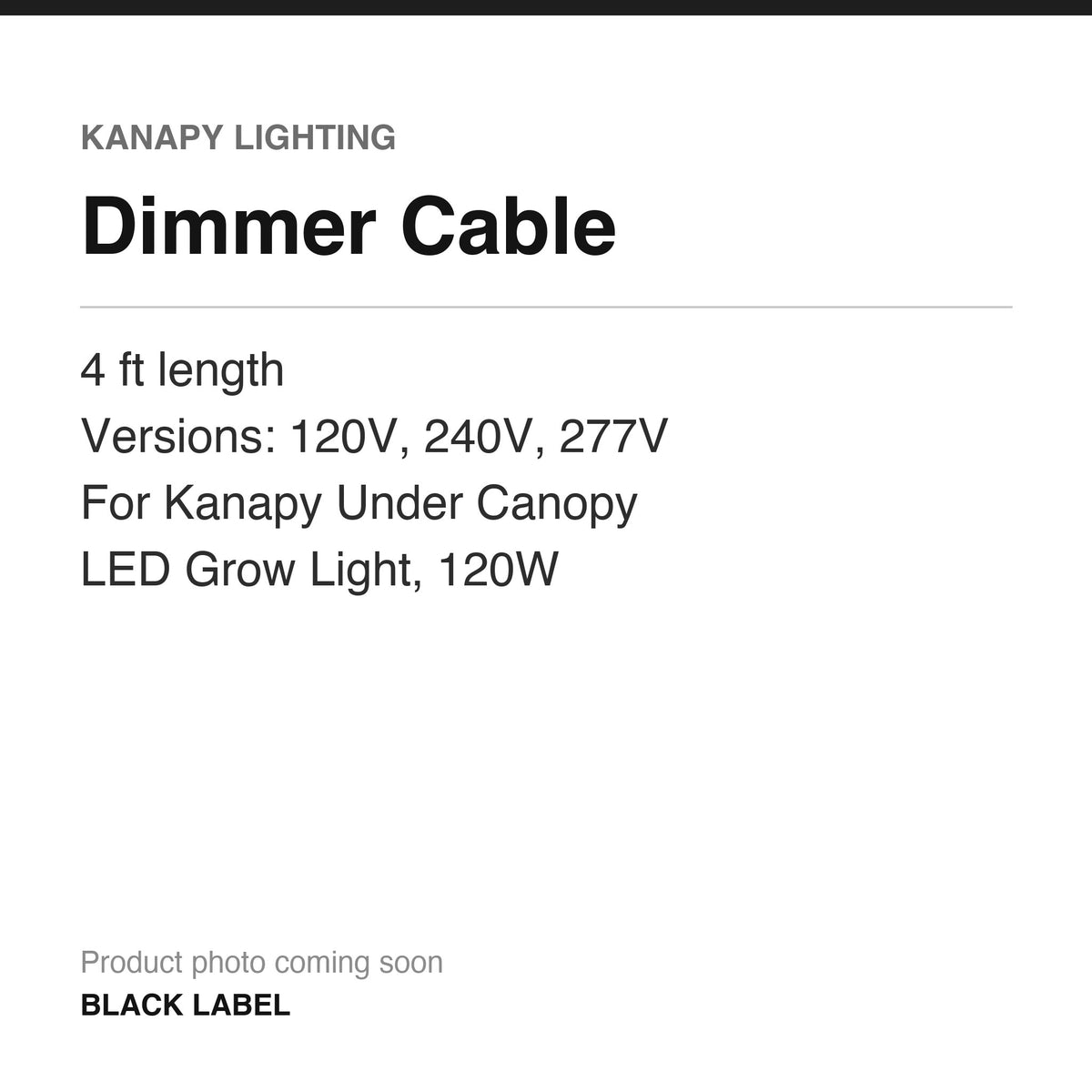 Kanapy Lighting Dimmer Cable for Under Canopy LED, 4 ft product information