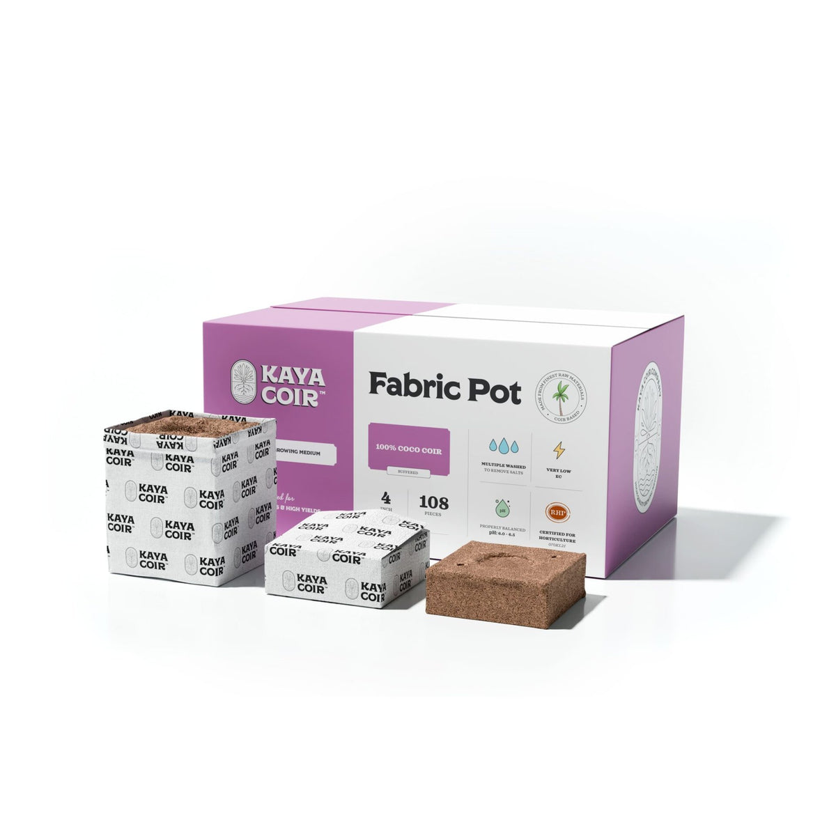 Kaya Coir 4 x 4 x 2.5 Plastic Pot