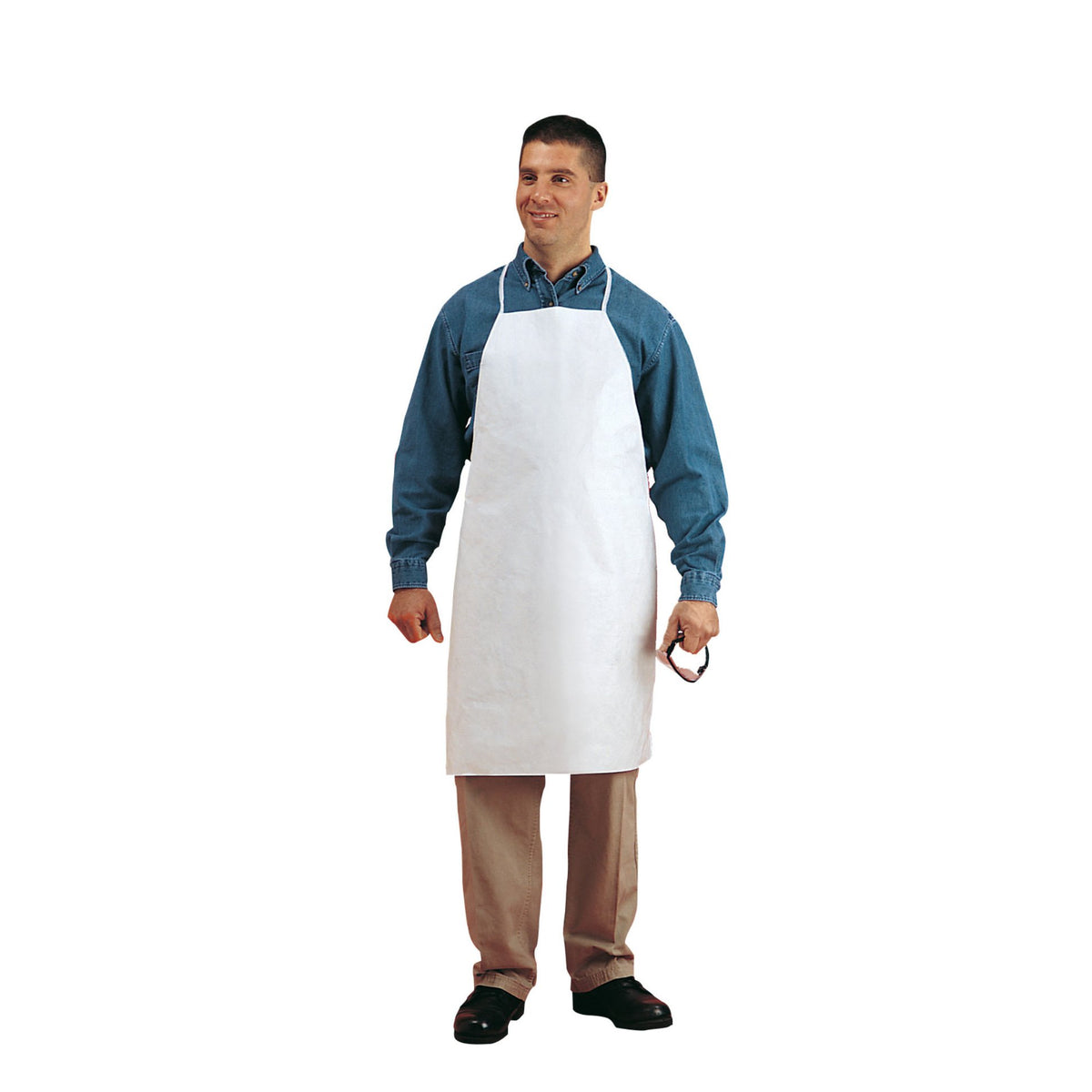 Keystone Safety Keyguard microporous apron, white