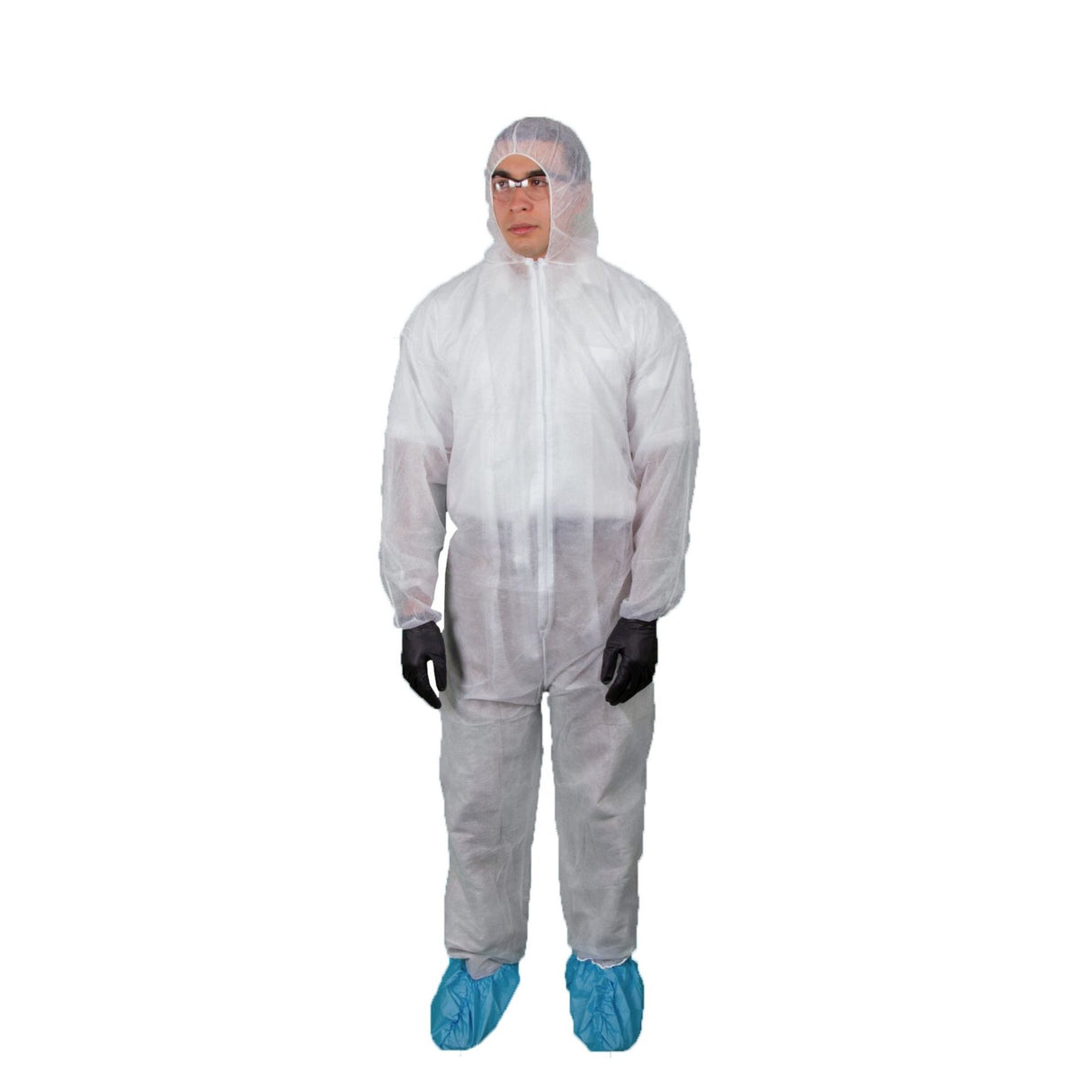 Keystone Safety polypropylene coverall with attached hood, white