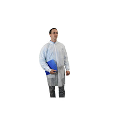 Keystone Safety - SMS Lab Coat - 3 Pockets, Knit Wrists and Collar, White - Case of 30