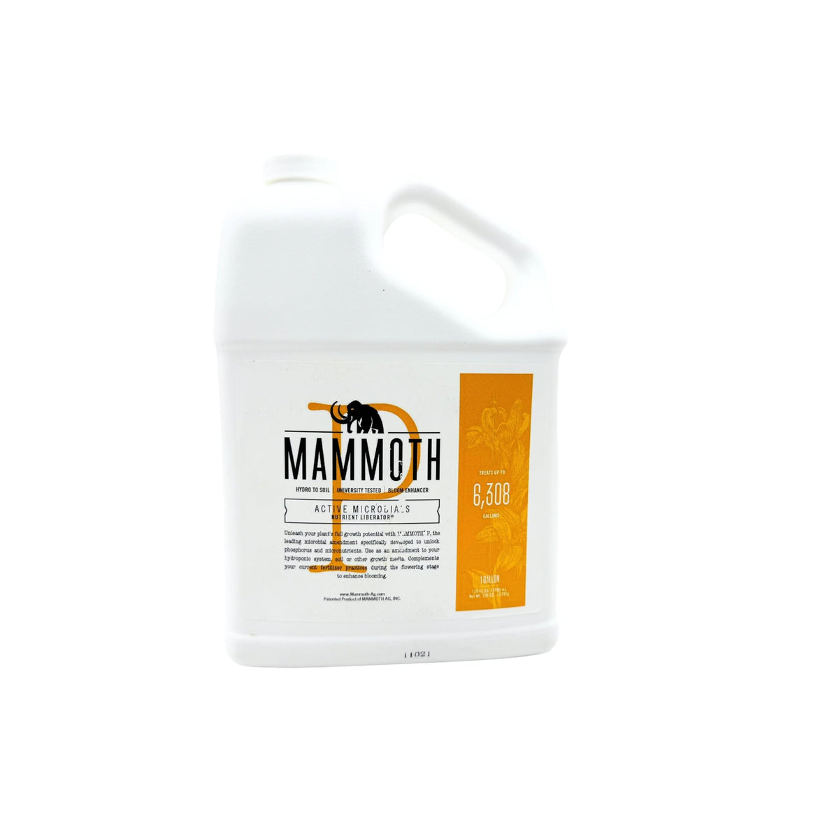 Mammoth P Active Microbials 1 gallon jug - front label
