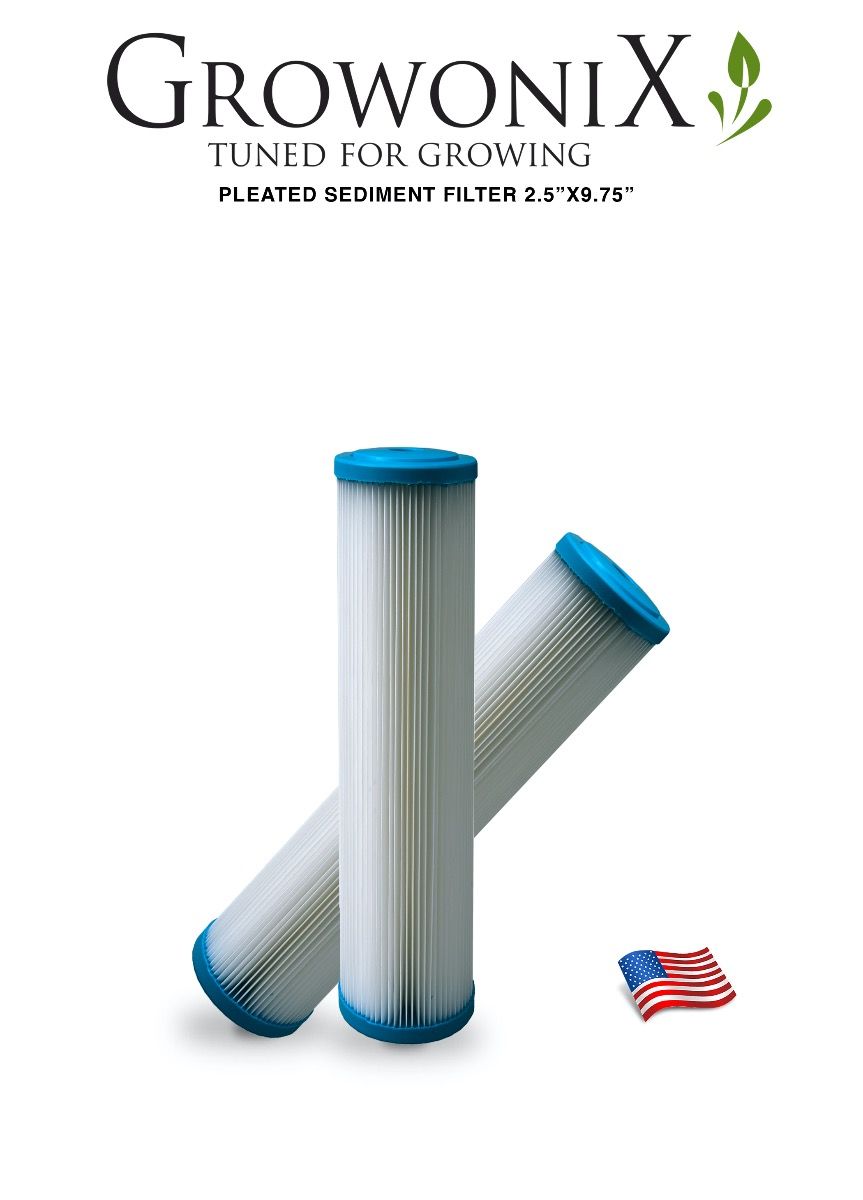 GrowoniX - SF-2510-PL Pleated Sediment Replacement Filter, 2.5 in x 9.75 in