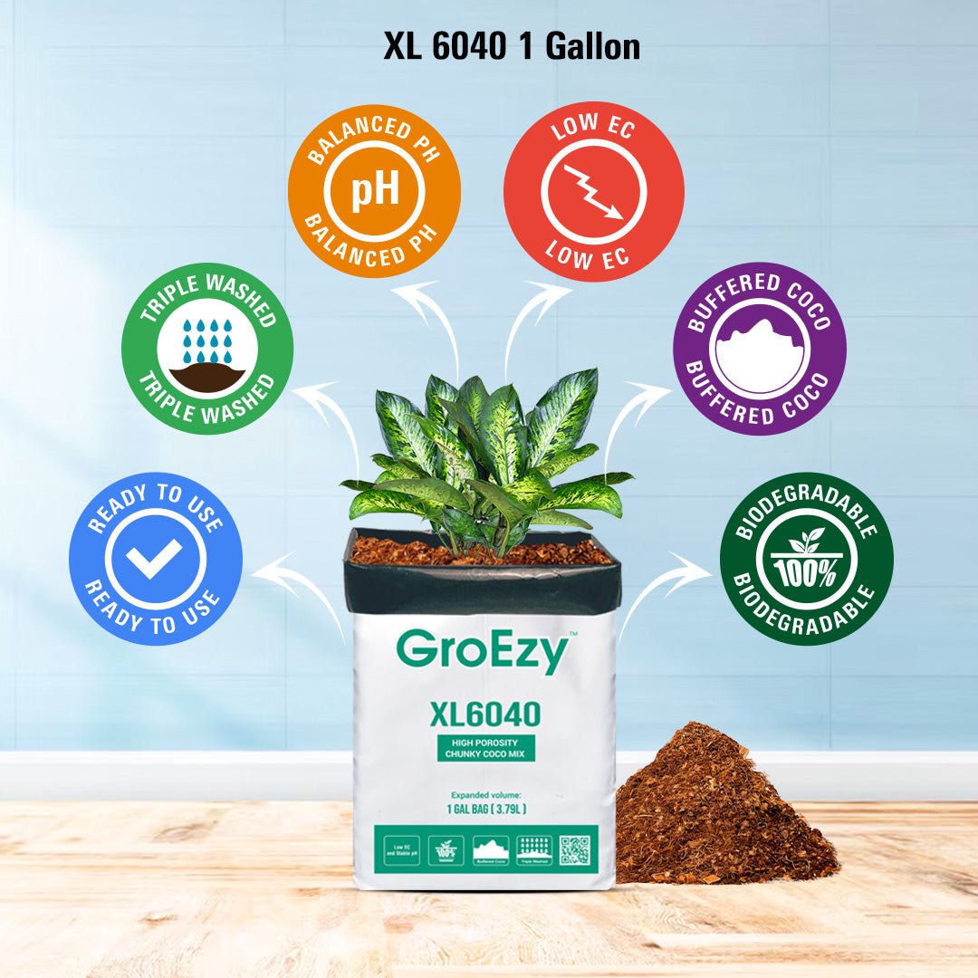 GroEzy - XL Expandable Pot with 60/40 Coco Chip Mix in UV Grow Bag, 1 Gallon - product image 3